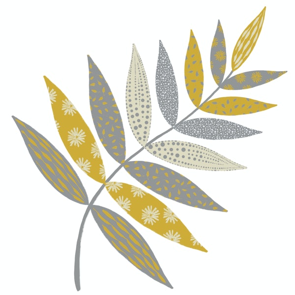 Patterned leaf on white