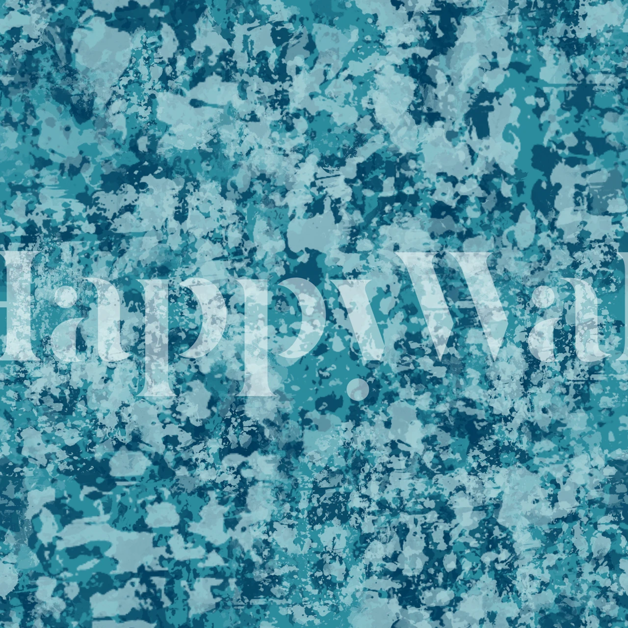 Blue teal camouflage pattern wallpaper