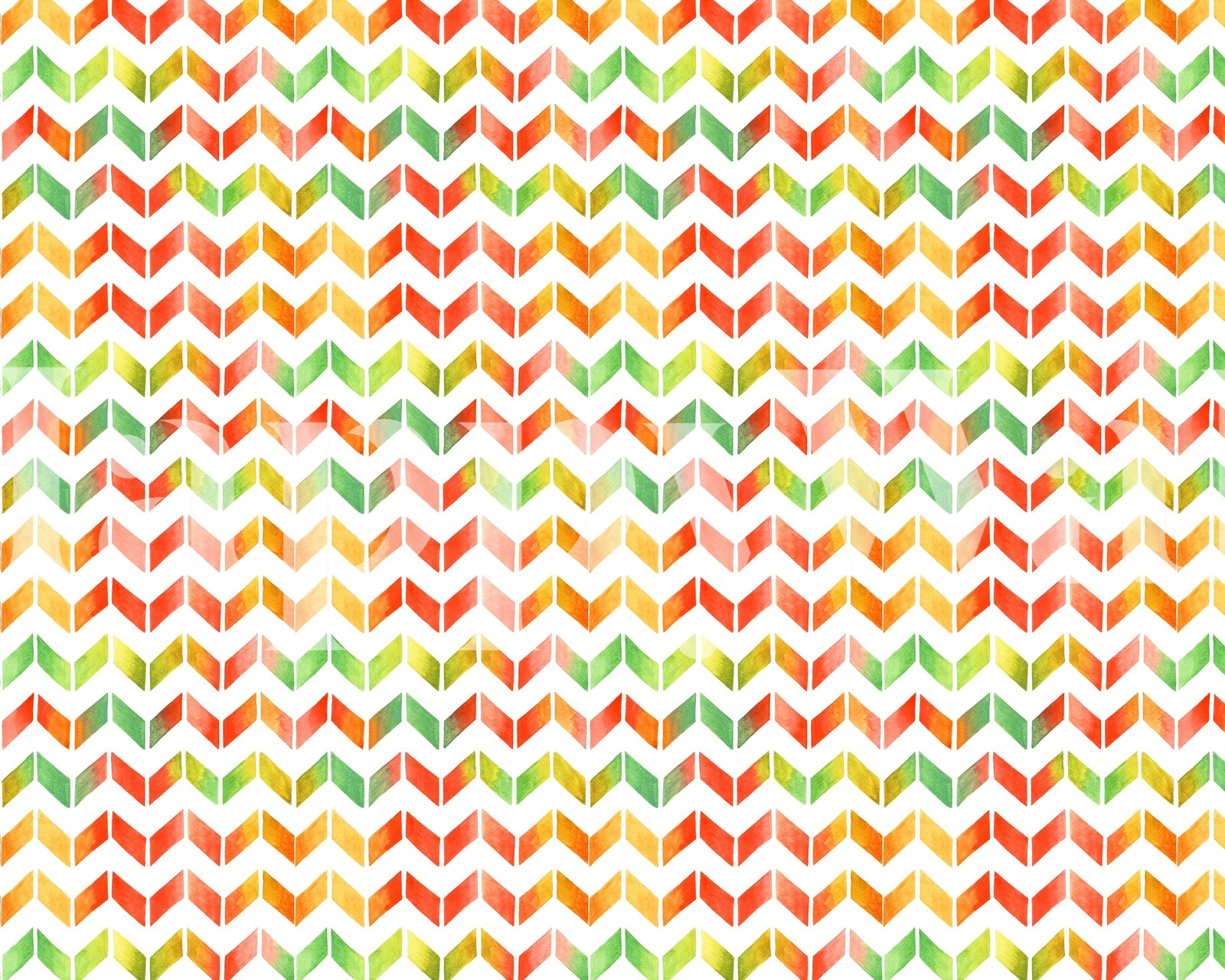 Buntes, aquarellfarbenes, modernes Wandgemälde mit Zickzackmuster für die Inneneinrichtung.