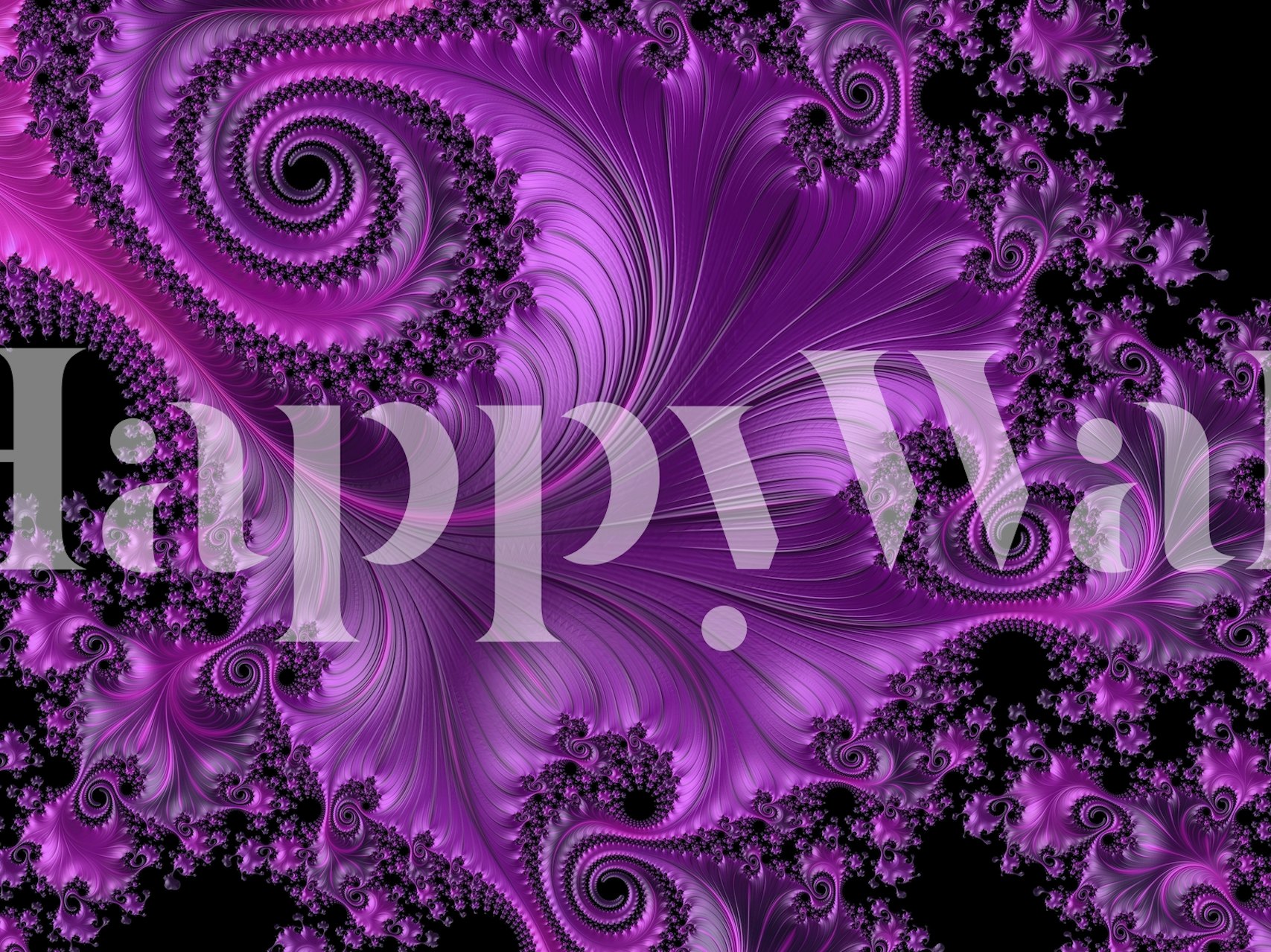 Fantastic Fractal Pink Vibe papel pintado en una habitación