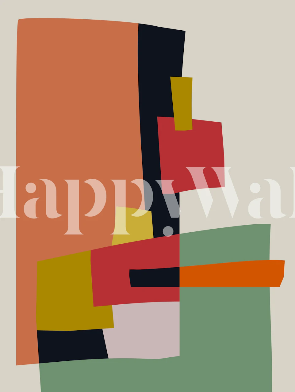 Geometric wallpaper in a modern interior