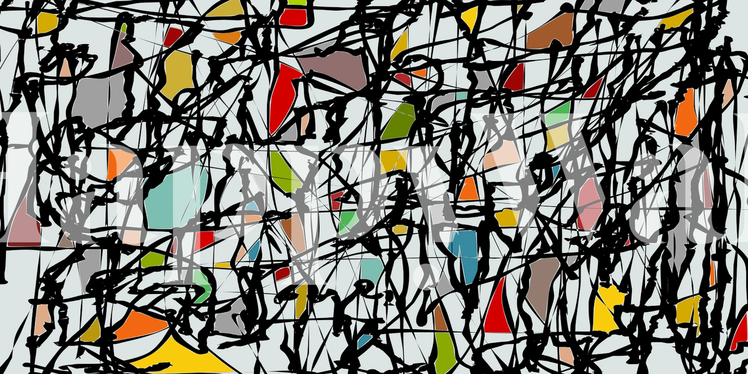 Abstract wallpaper design in a room