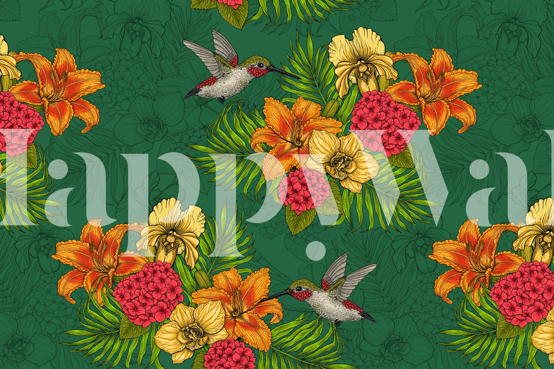 Tropical bouquet tapeta u sobi