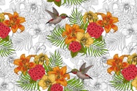 Tropical bouquet 2 ταπετσαρία