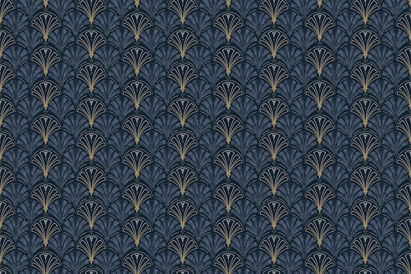Gold Navy Art Deco