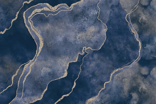 Navy Gold Marble Gemstone