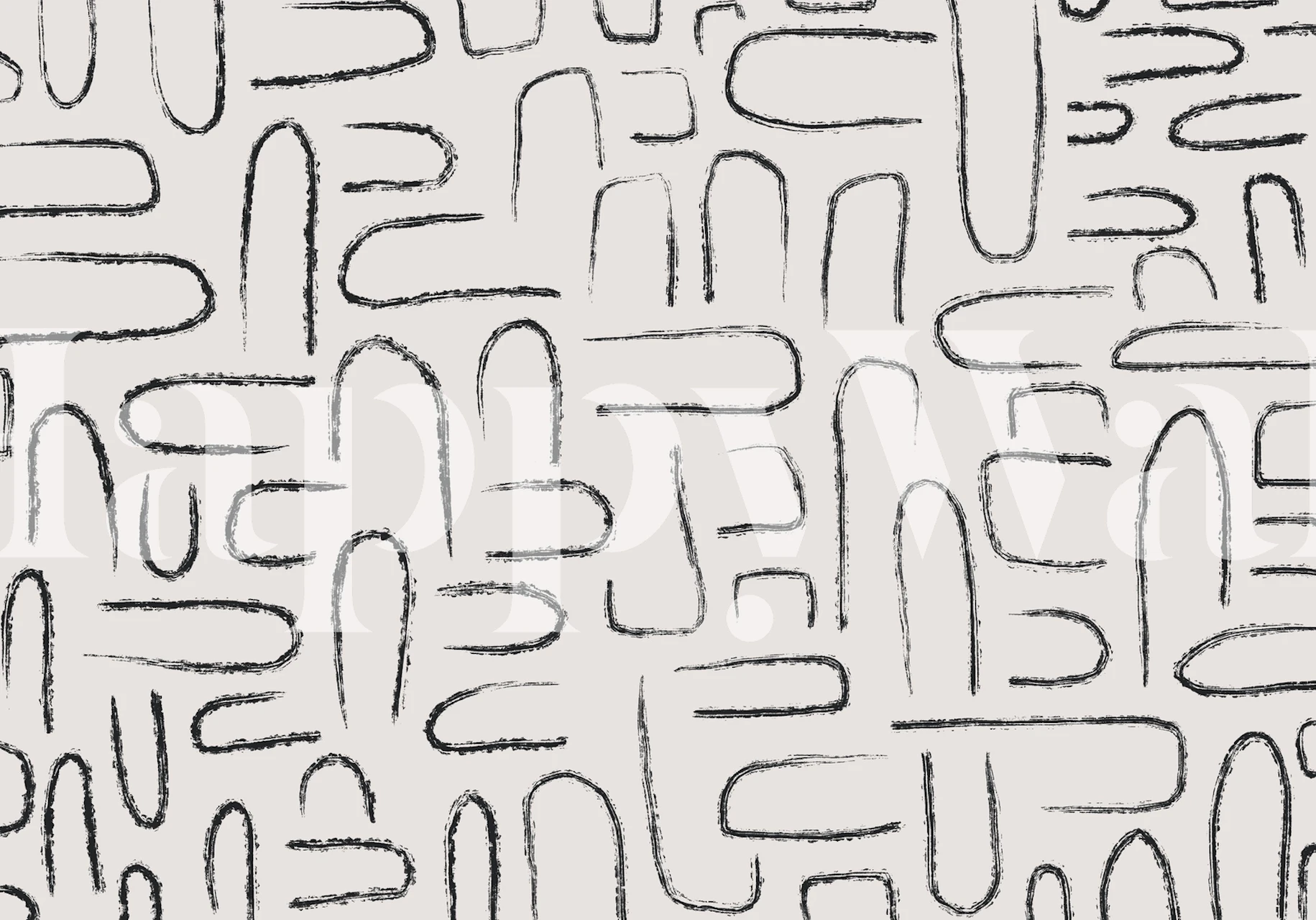 Black abstract pattern on light background wallpaper