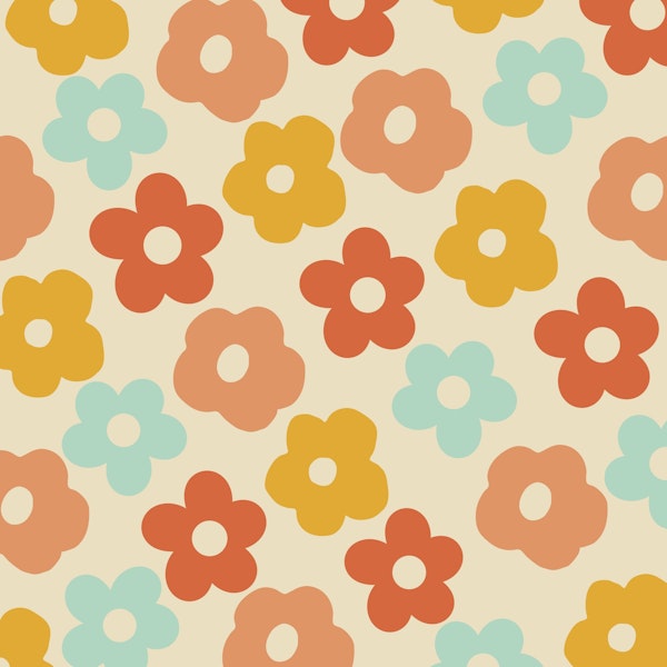 Retro Daisies 1960s Colors