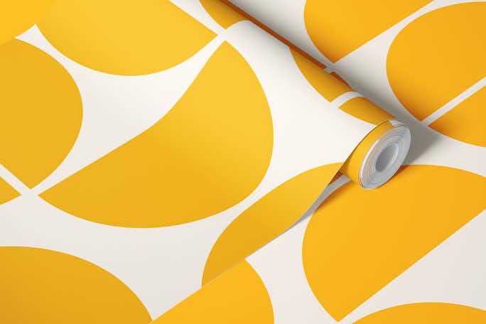 Bauhaus Pattern Yellowwallpaper roll