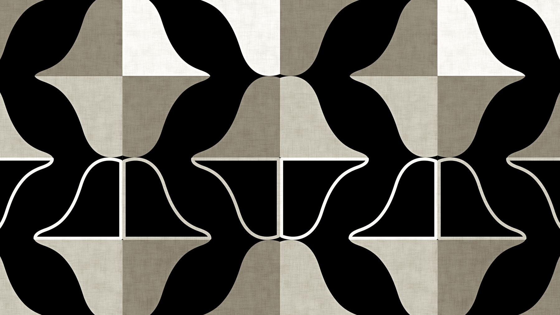 Mid-Century Abstract Beige Wallpaper | Happywall