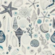 Sea shells in blue and off white