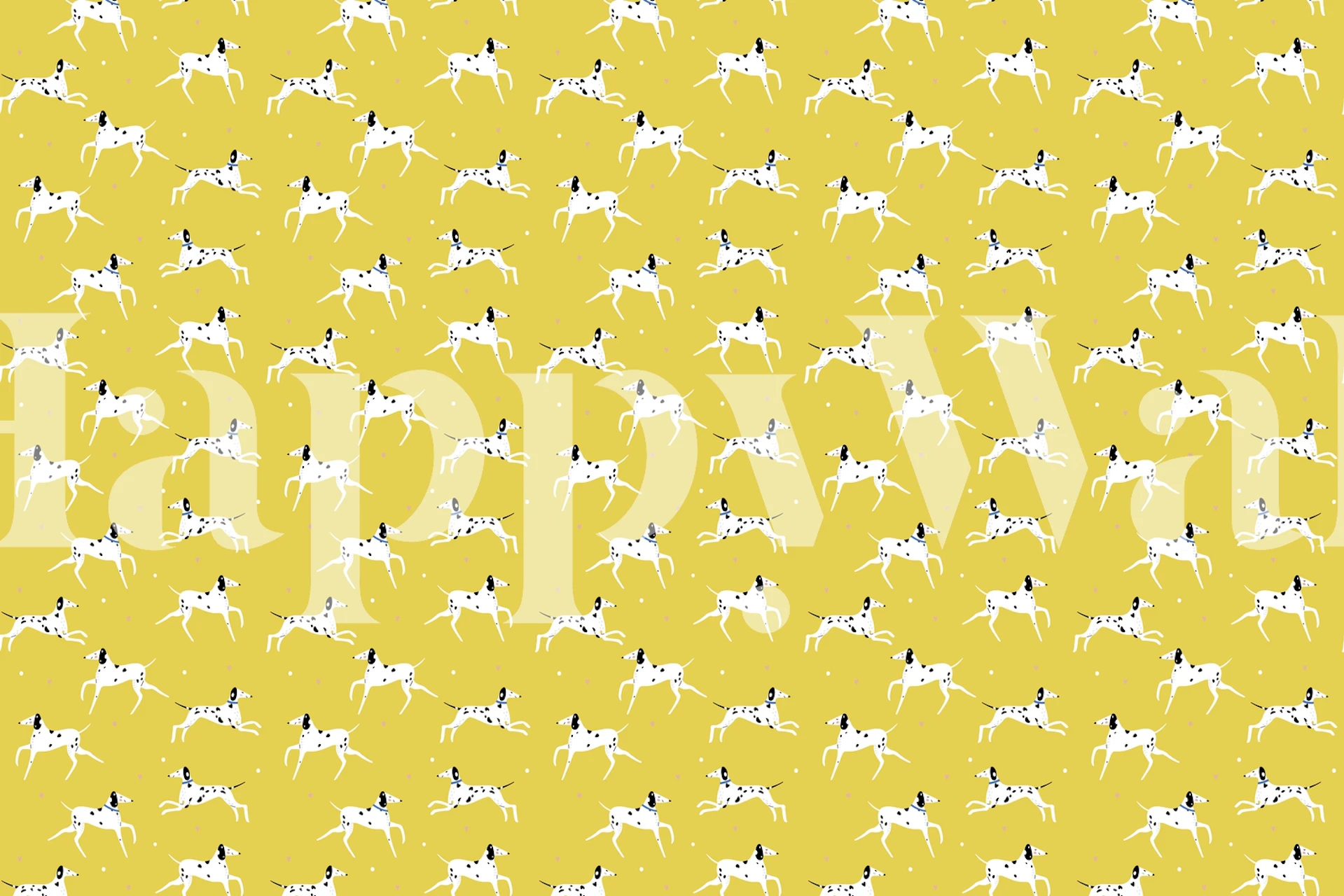 Happy Dalmatians yellow wallpaper pattern
