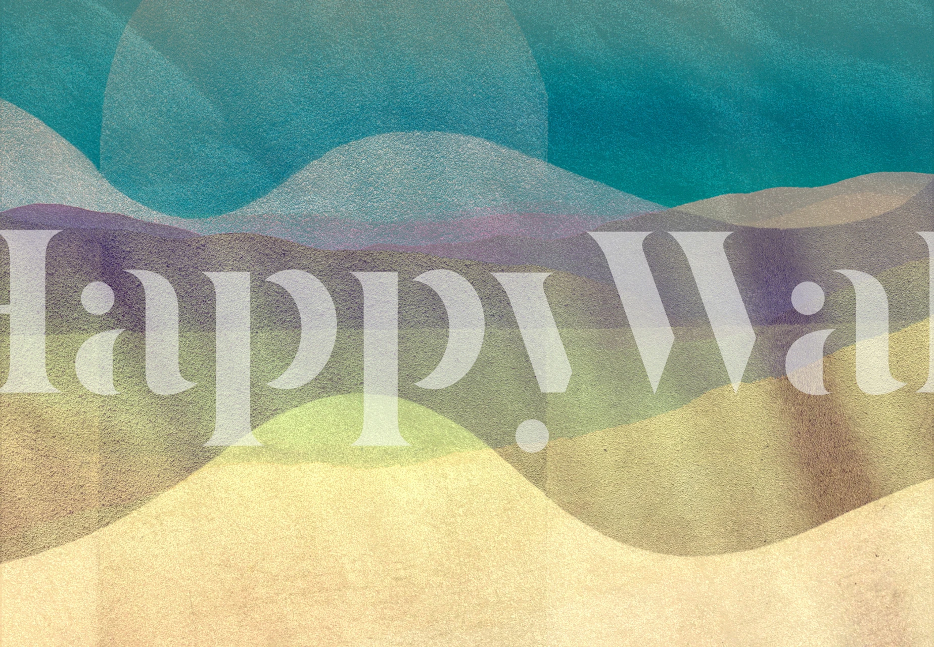 Dunna Summer Sun 2 carta da parati mostrata in una stanza