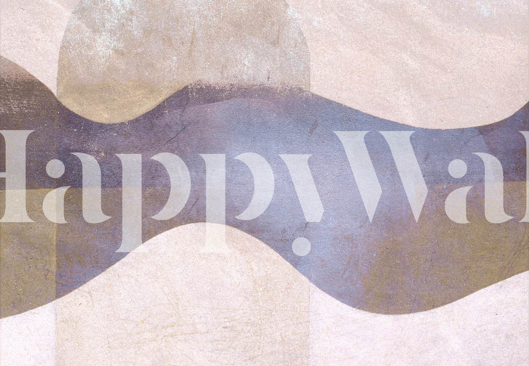 Abstract geometric shapes in soft shades of blue and beige wallpaper