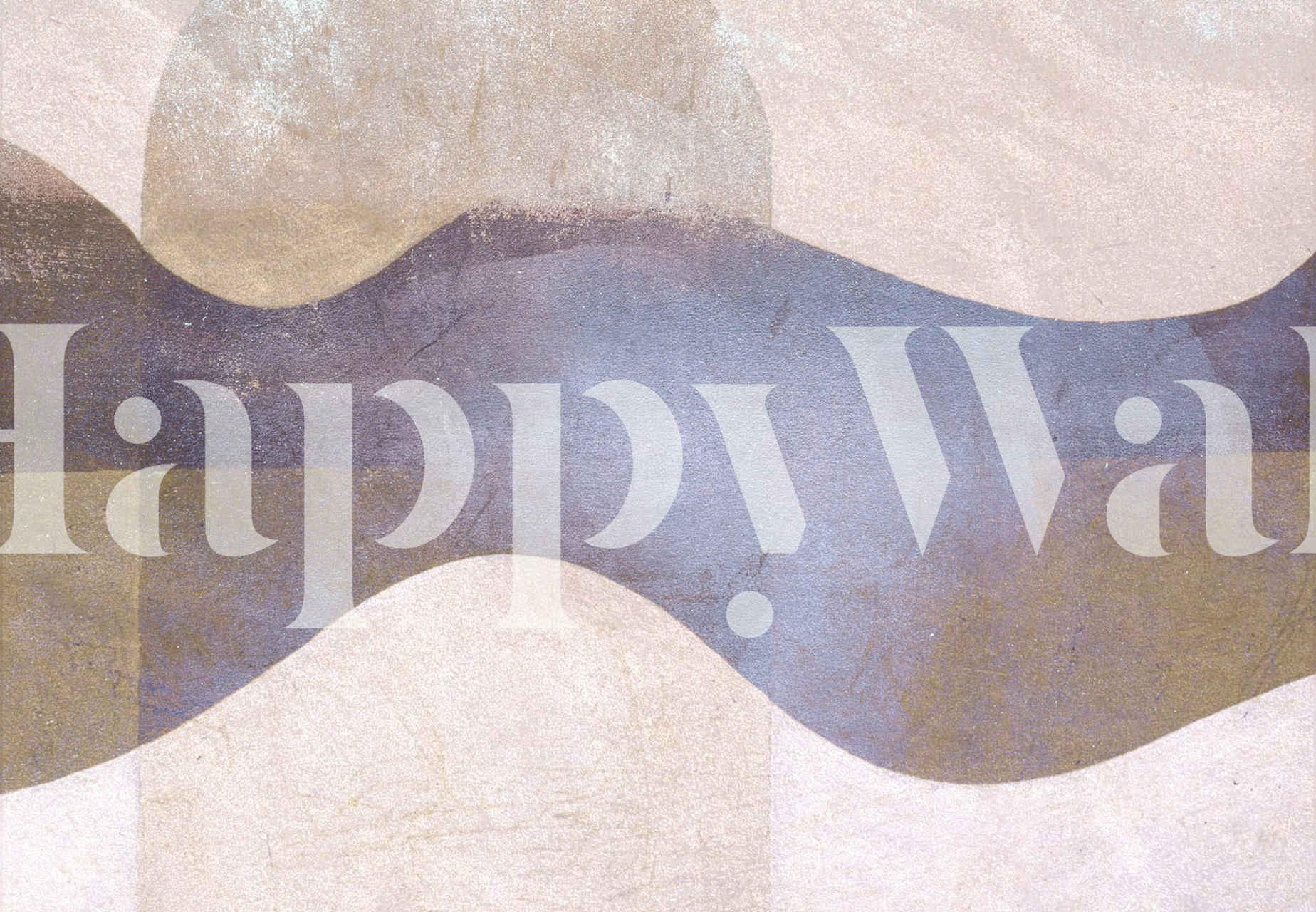 Abstract geometric shapes in soft shades of blue and beige wallpaper