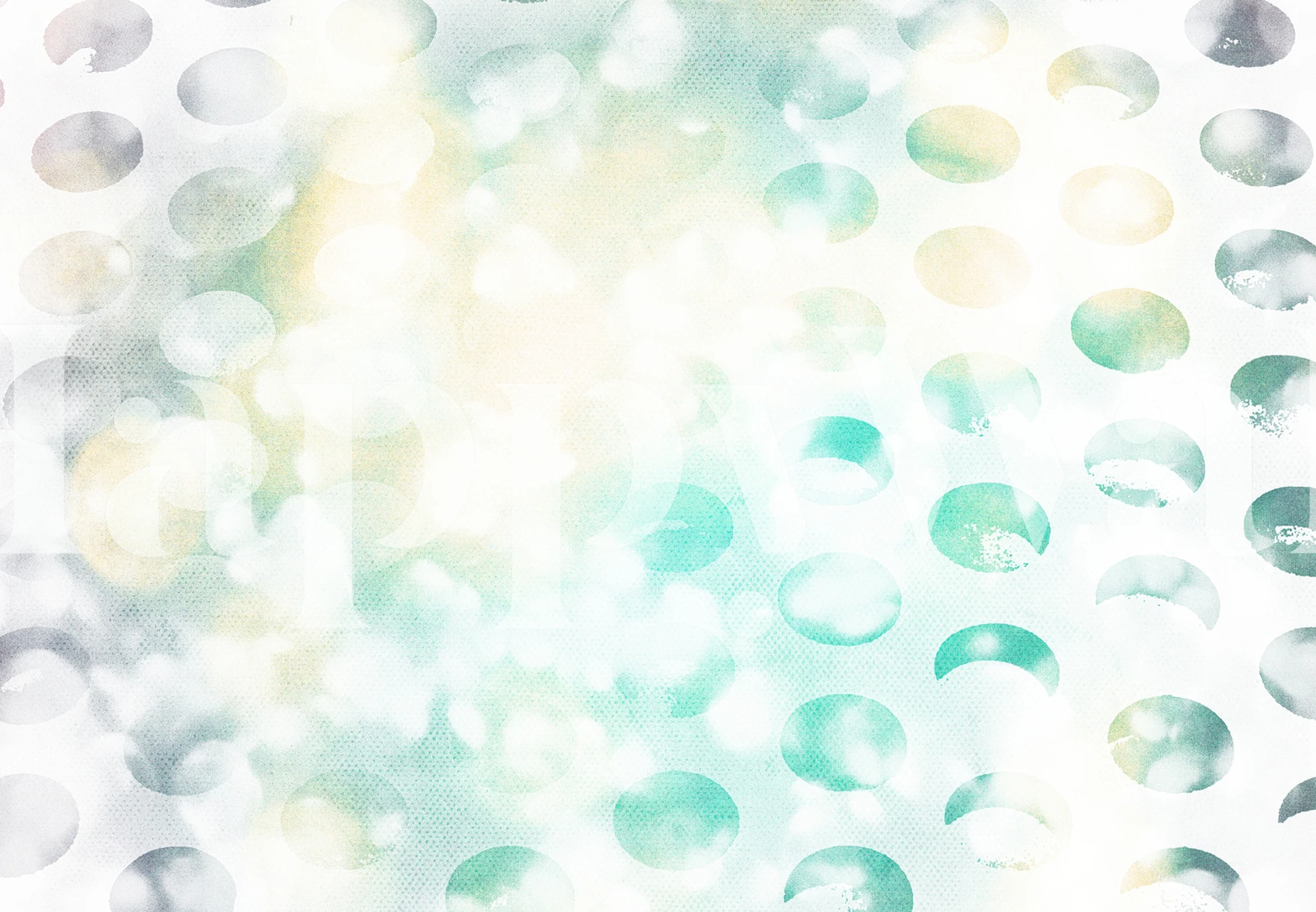 Papier peint abstrait avec des cercles bleu, vert et jaune, style moderne