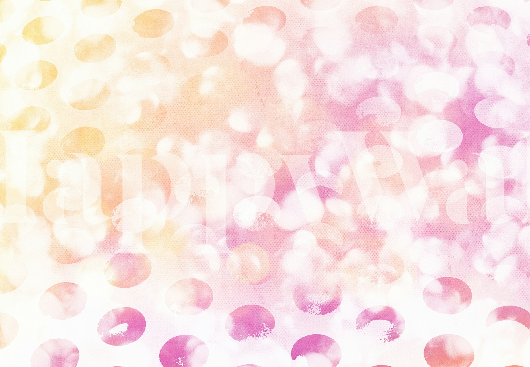 Abstract pastel pink and yellow cotton candy-inspired wall mural art