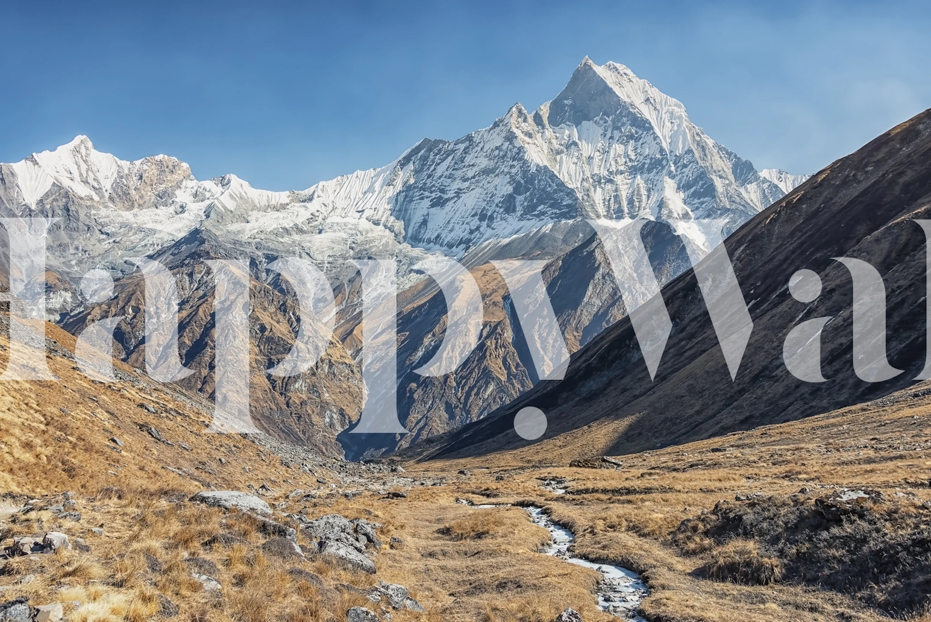Majestic mountain landscape with rocky valleys and peaks wallpaper