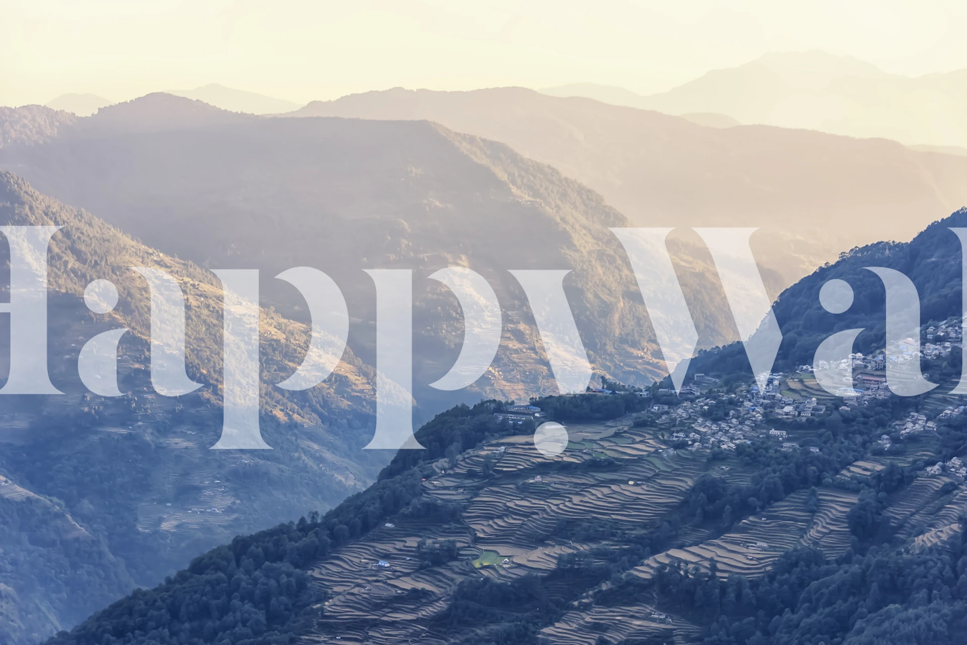 Ghandruk wallpaper displayed in a room