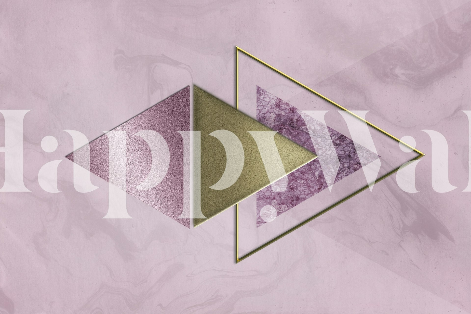Geometric triangle design in rose gold and pink wallpaper