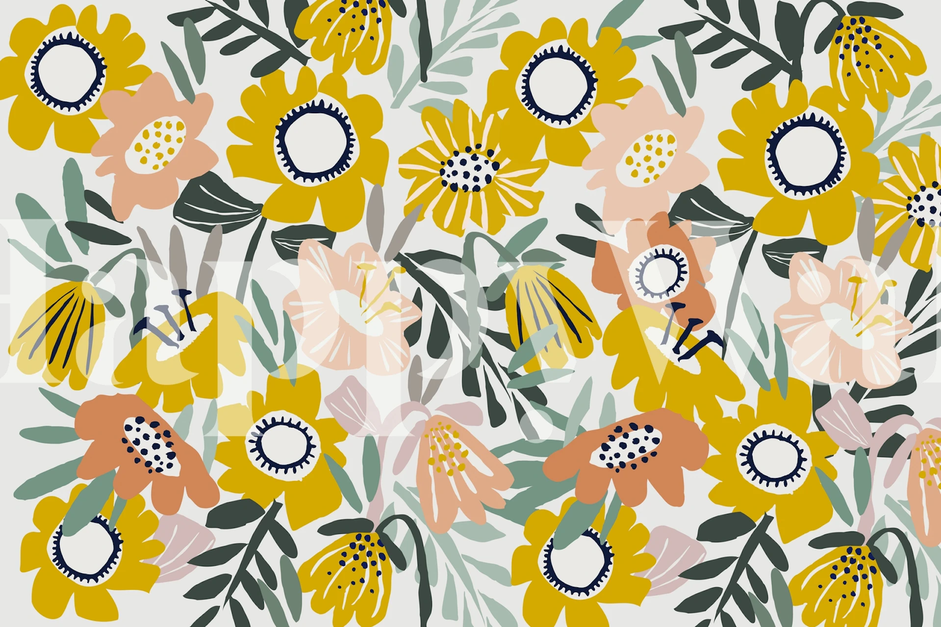 Blomster-tema Bold happy cozy flower 1 vægdekoration