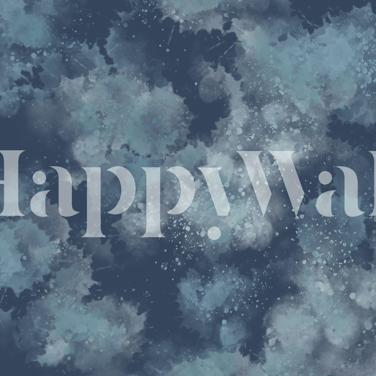 Abstract watercolor pattern in shades of midnight blue wallpaper