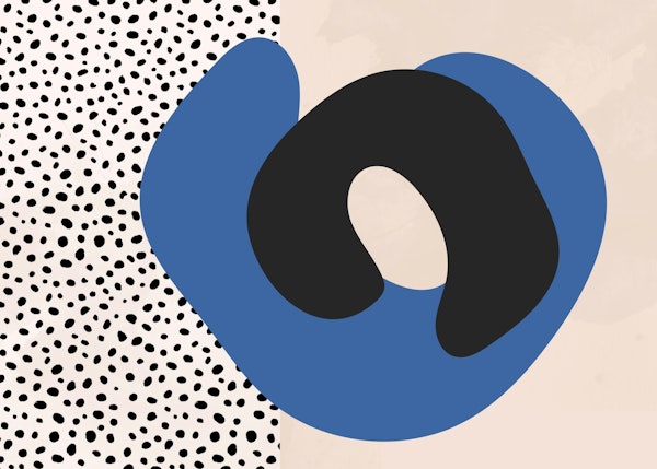 Blue Beige Mid Century Modern