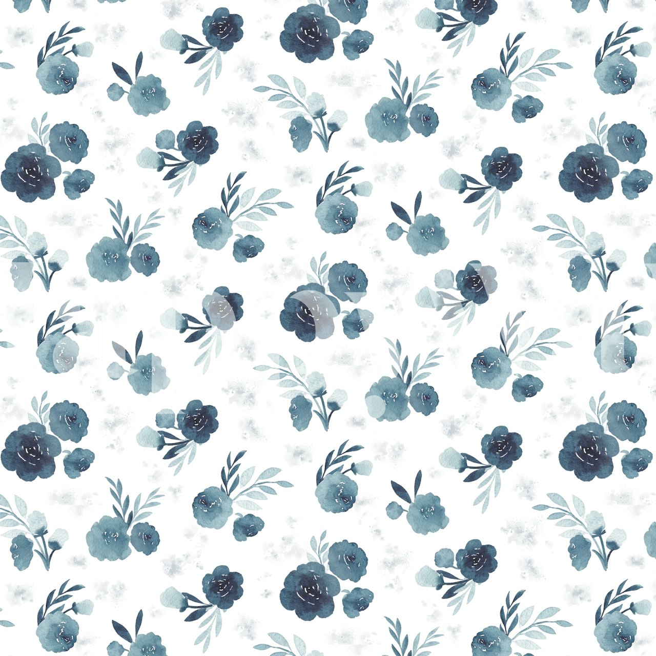 Inky Watercolour Roses wallpaper in a room