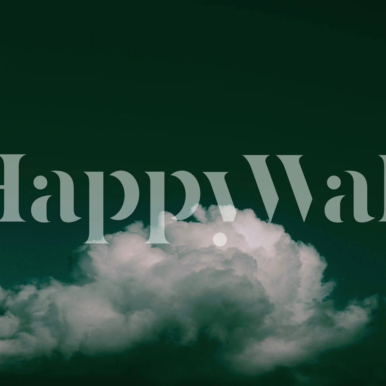 Emerald green clouds in a dramatic formation against a deep teal sky wall mural