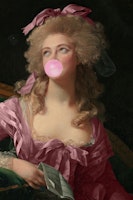 Pink Bubble Gum Woman papiers peint
