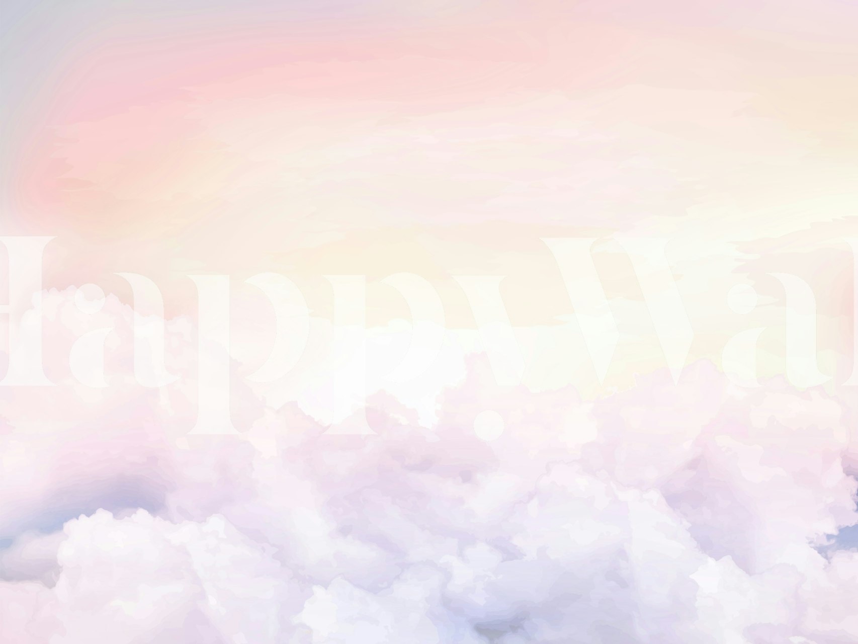 Soft pink and white cloud pattern wallpaper
