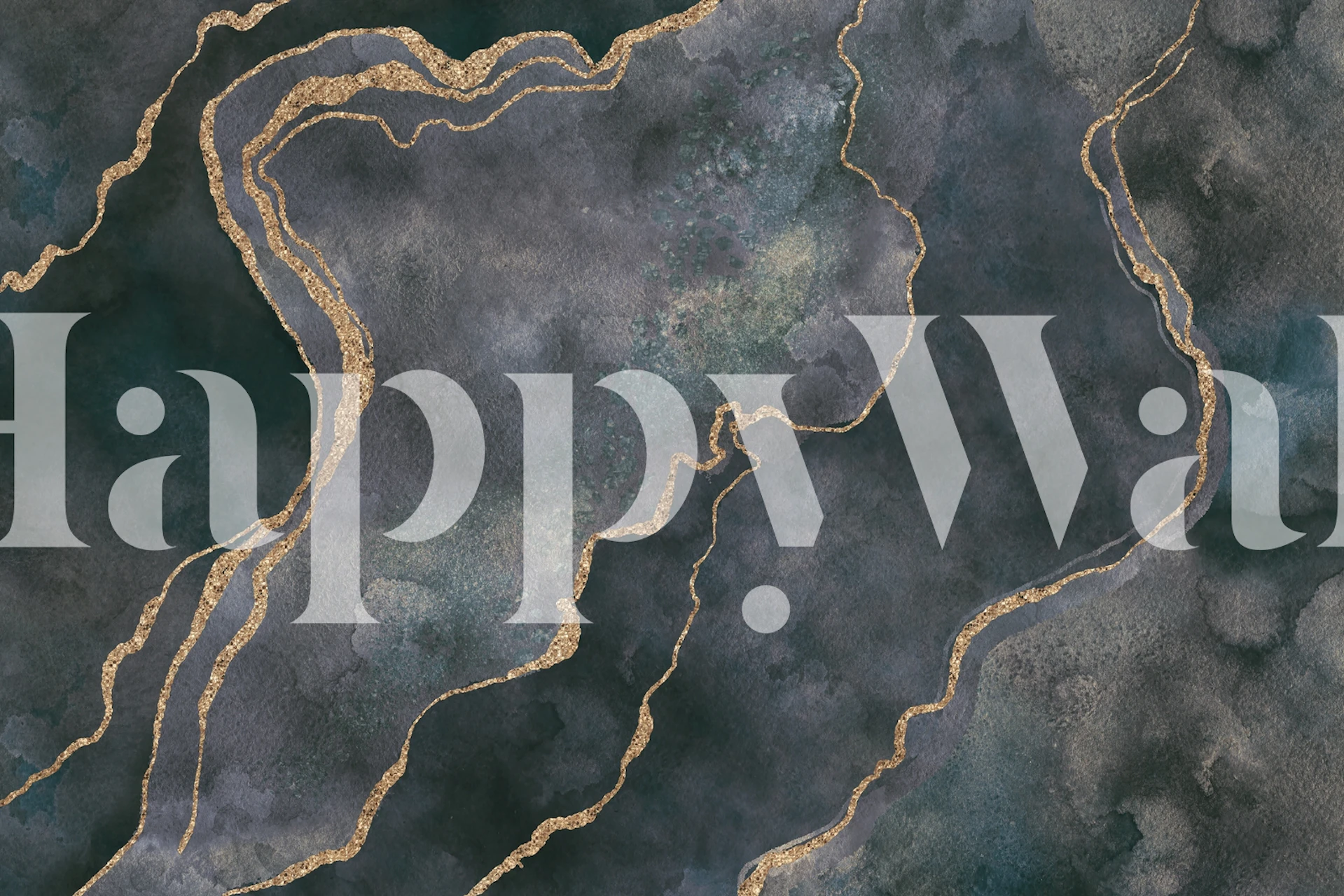 Elegante carta da parati con motivi in marmo verde acqua e grigio