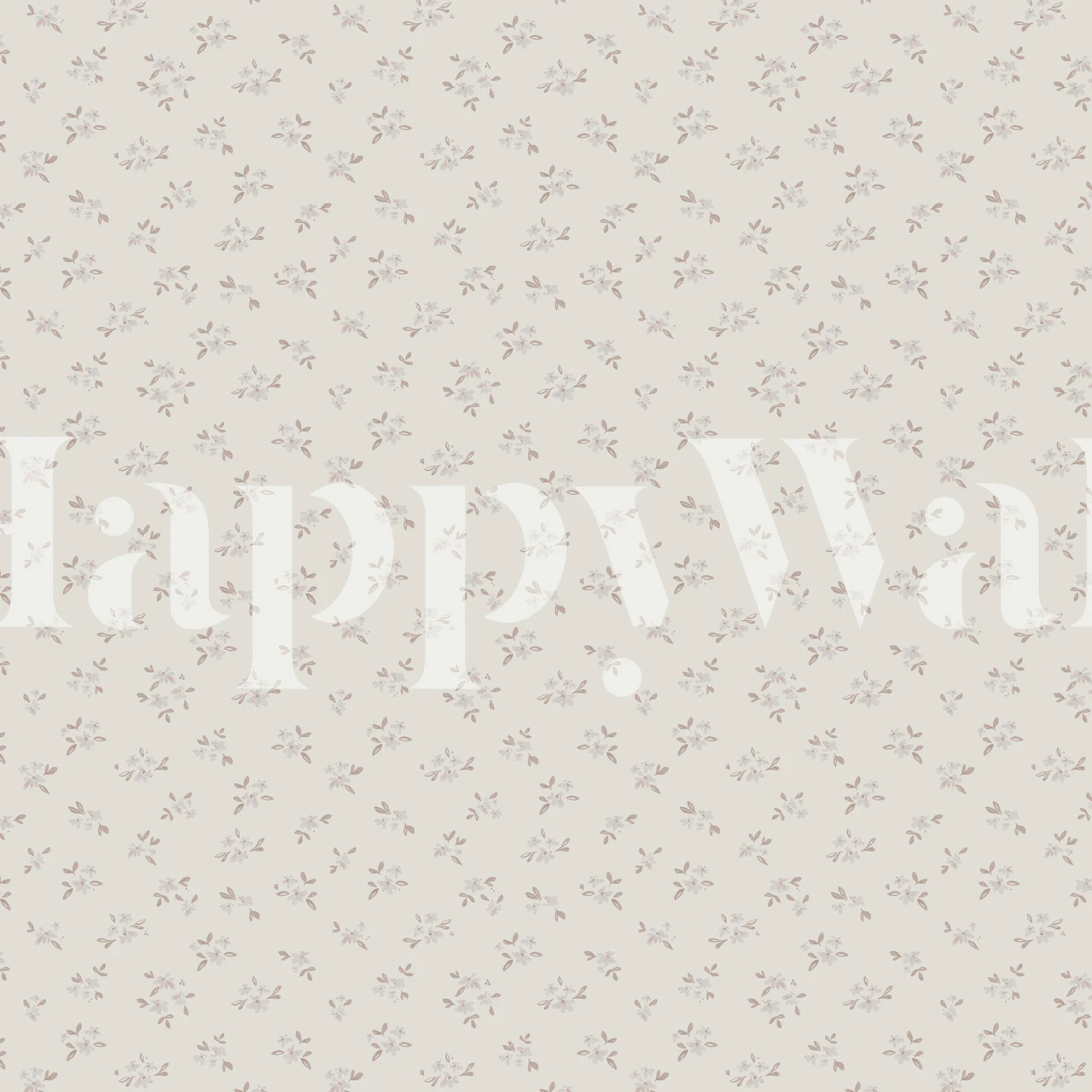 Delicate floral patterns in soft sandstone tones wallpaper