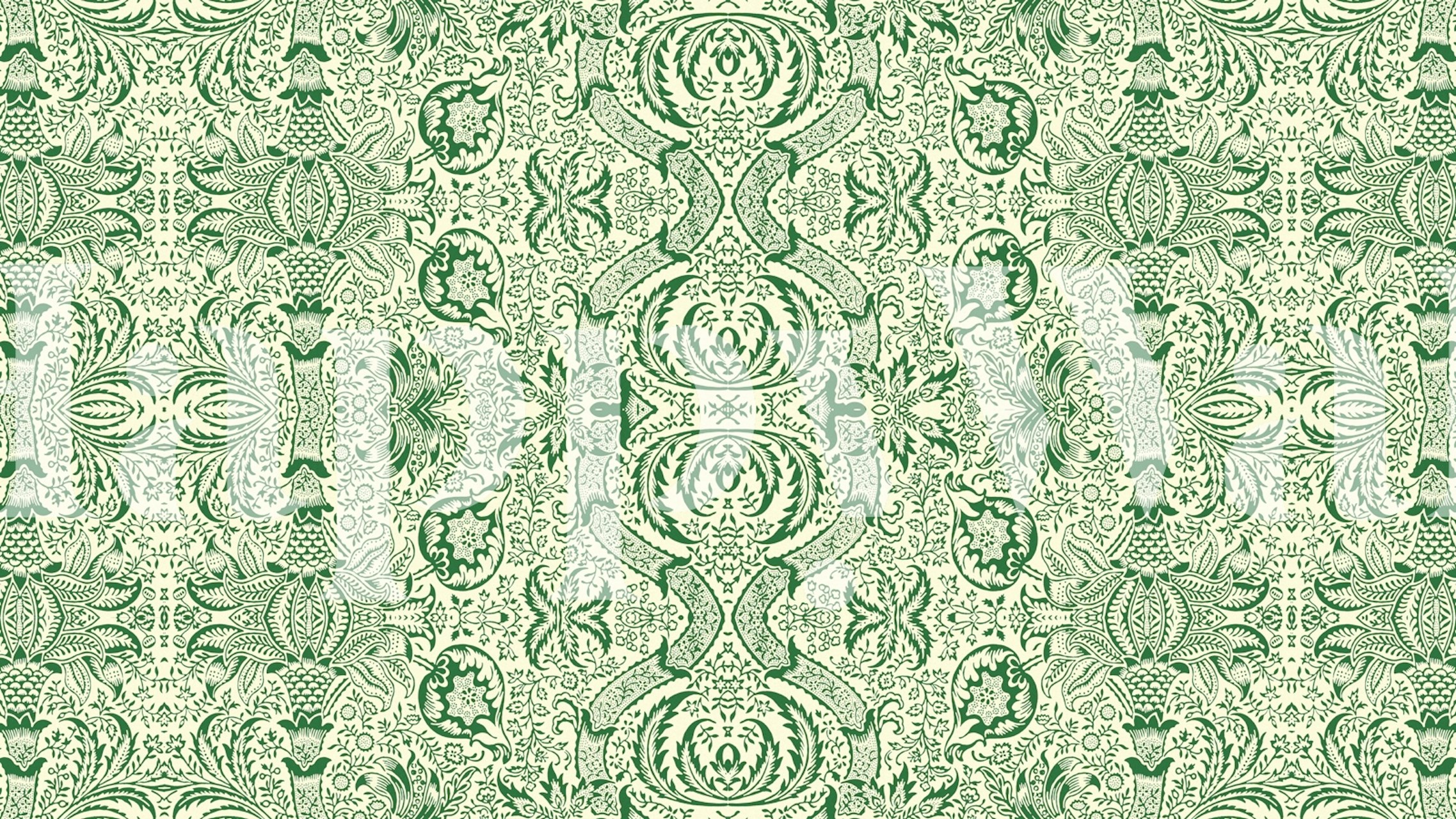 ταπετσαρία Green Farm House Flowers σε ένα δωμάτιο