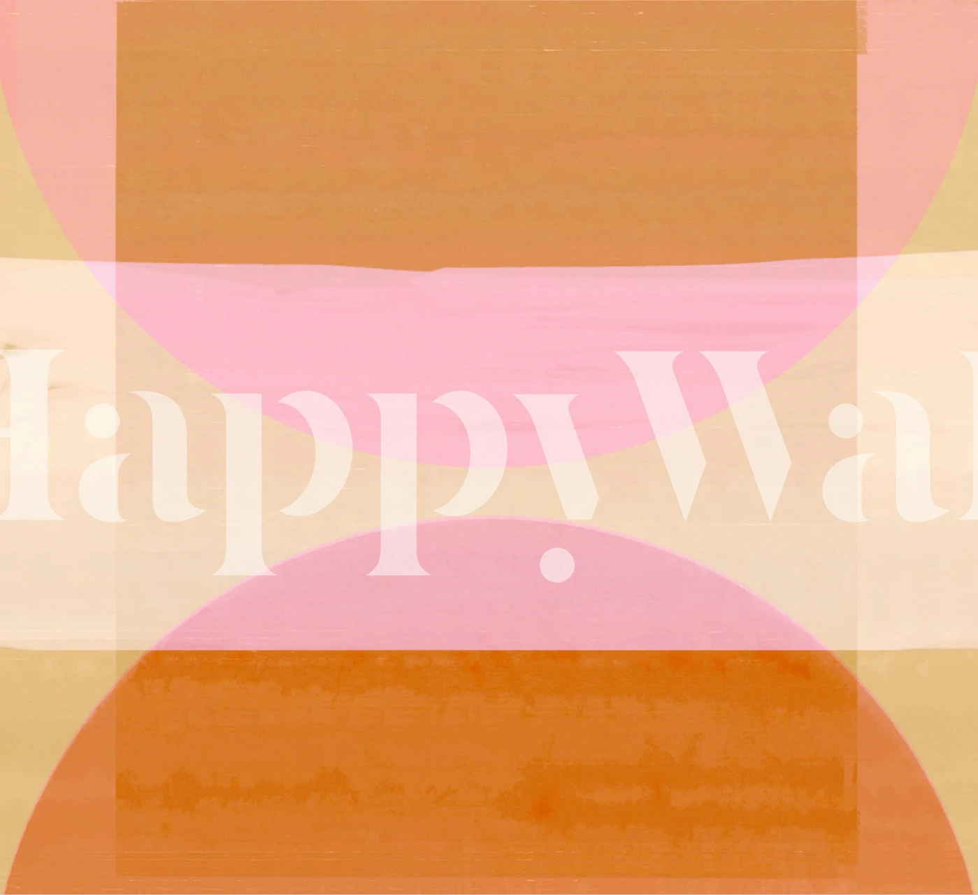 Mid Century Retro wallpaper featuring orange, pink, and beige geometric shapes