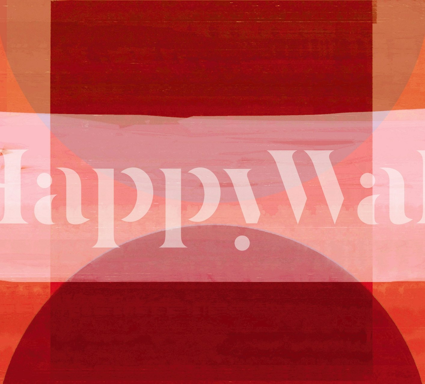 Τοιχογραφία εμπνευσμένη από Warm Mid Century Bauhaus με γεωμετρικά σχήματα σε ζεστές απόχρωσεις