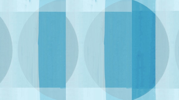 Mid Century Bauhaus Cyan Blue