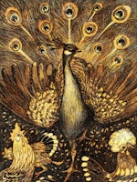 Vintage Peacock Earth Tones papiers peint