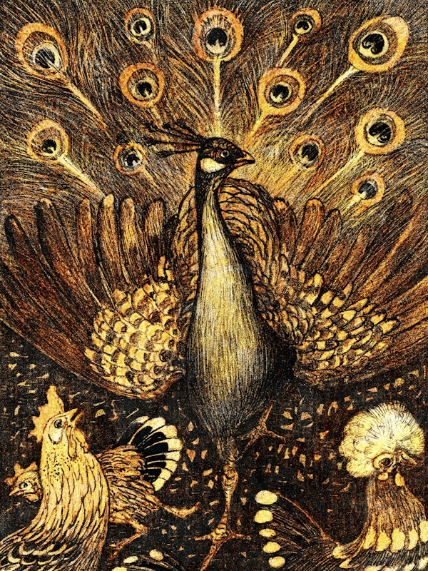 Vintage Peacock Earth Tones