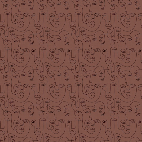 Picasso Inspired Faces Brown