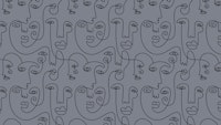 Picasso Inspired Faces Gray ταπετσαρία