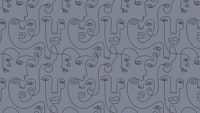 Picasso Inspired Faces Gray behang