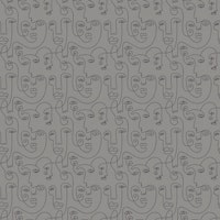 Picasso Inspired Faces Gray papiers peint