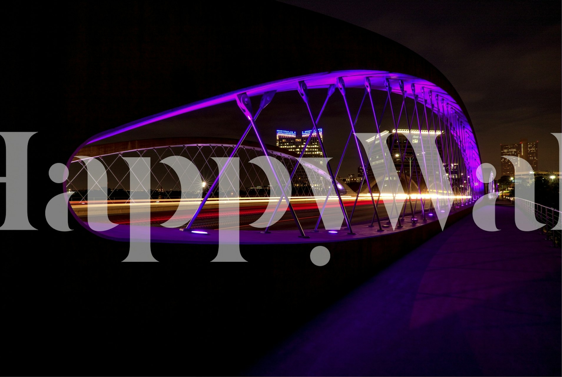 West 7th Street Bridge at Night with Purple Illumination Wall Mural