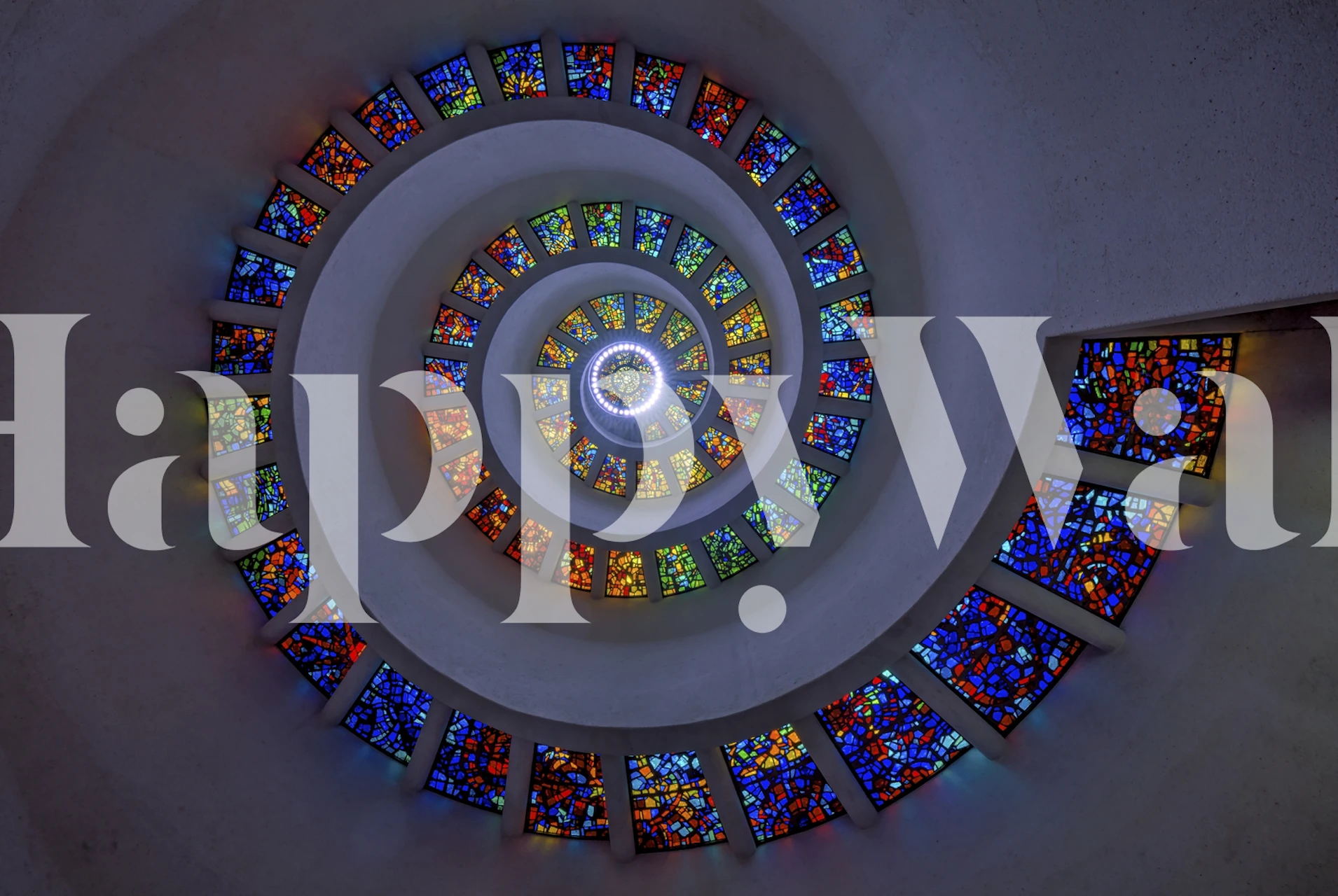 Bunt spiralförmiges Glasmalerei