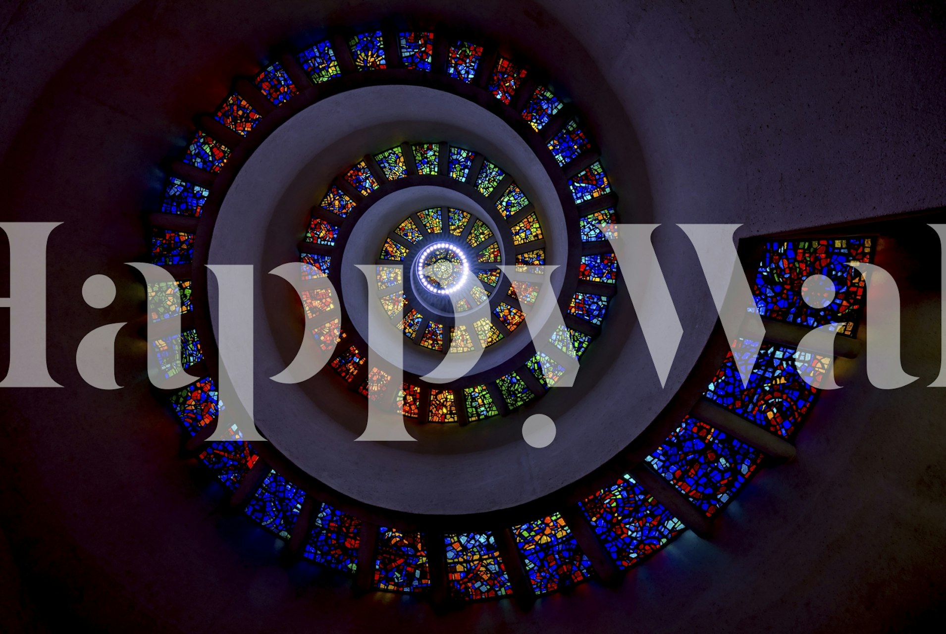 Design de vitrail en spirale colorée