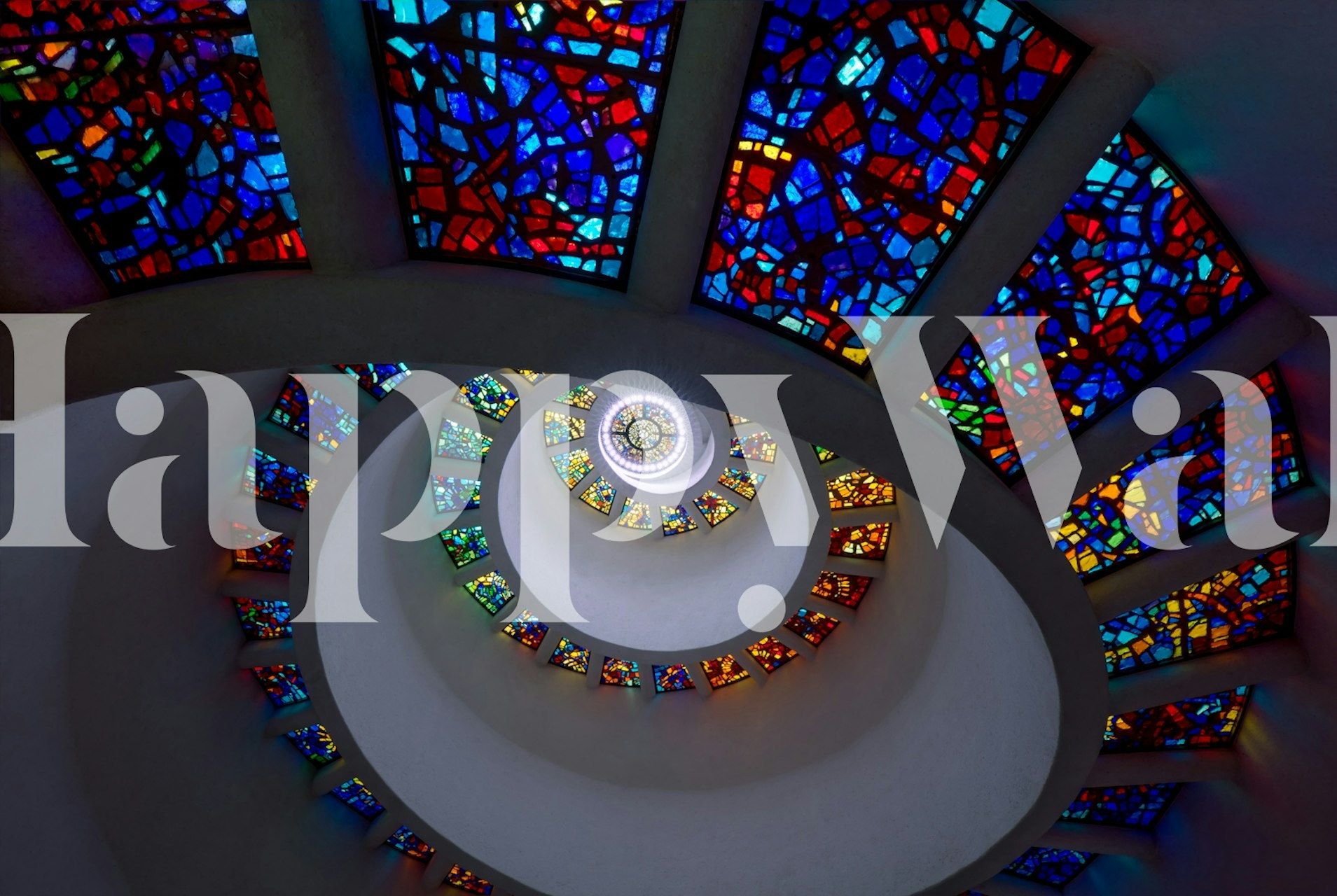 Design de papier peint coloré avec effet vitrail