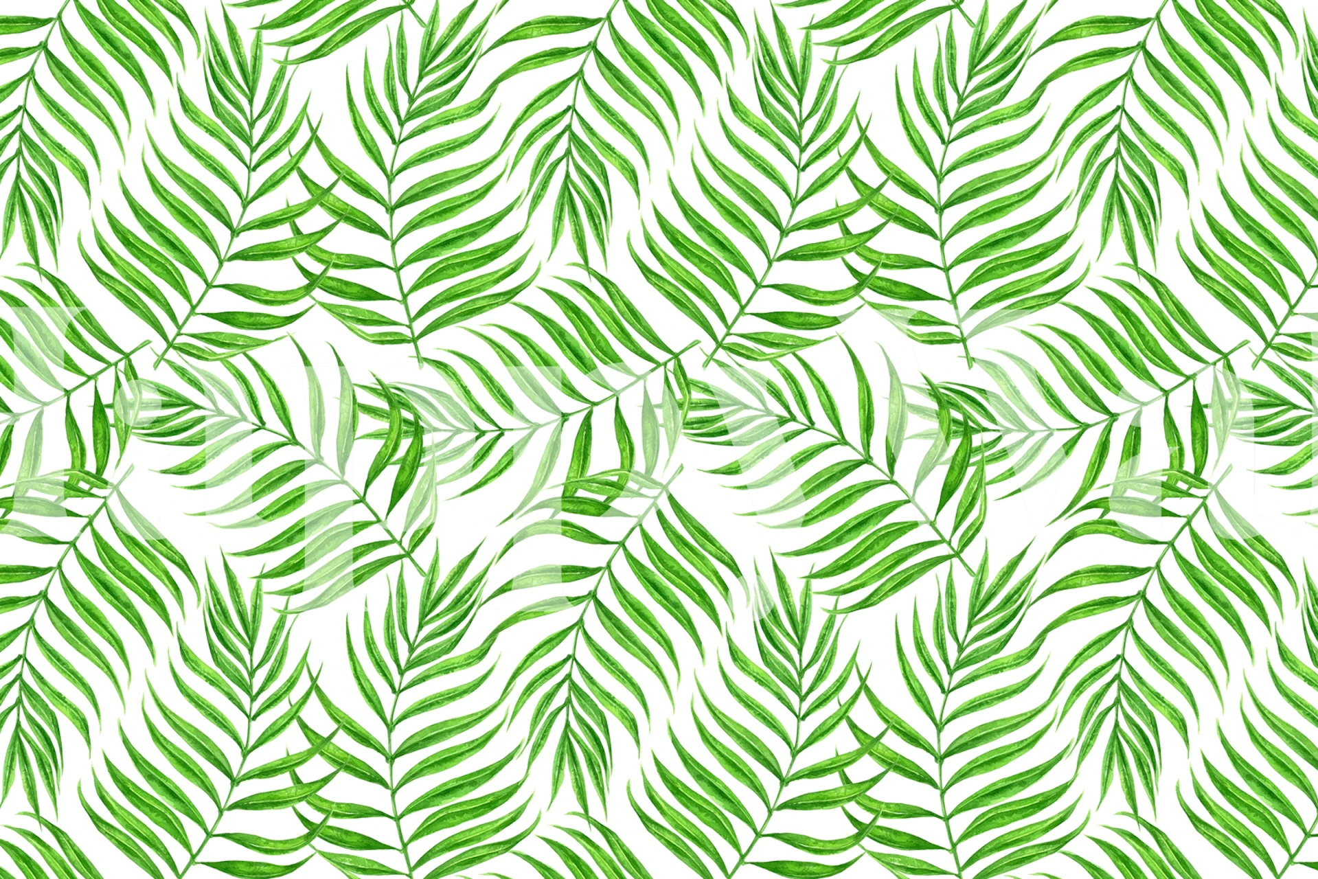 Palm Leaves Watercolor Mural