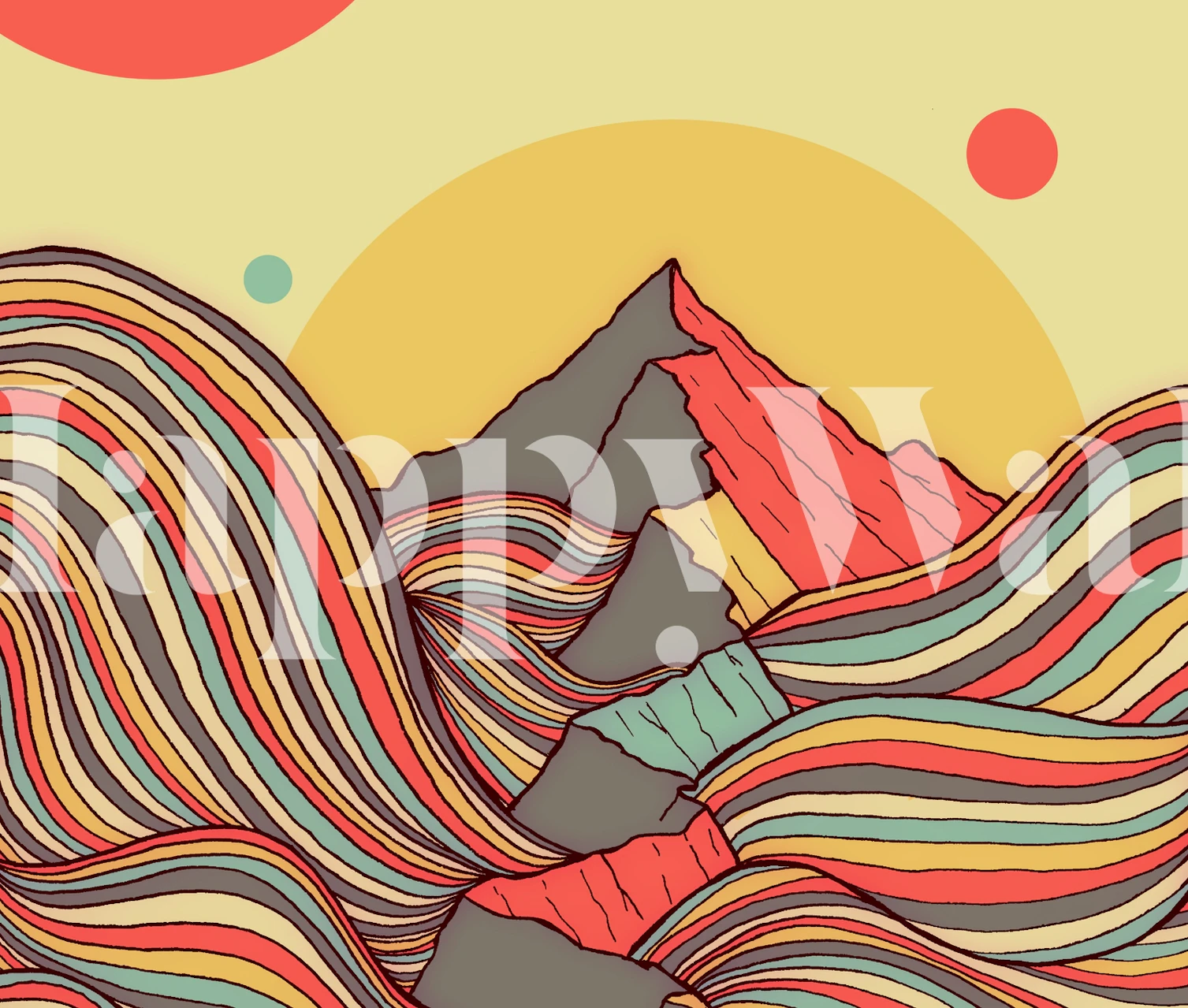 The ribbon sea cliffs Tapete in einem Raum