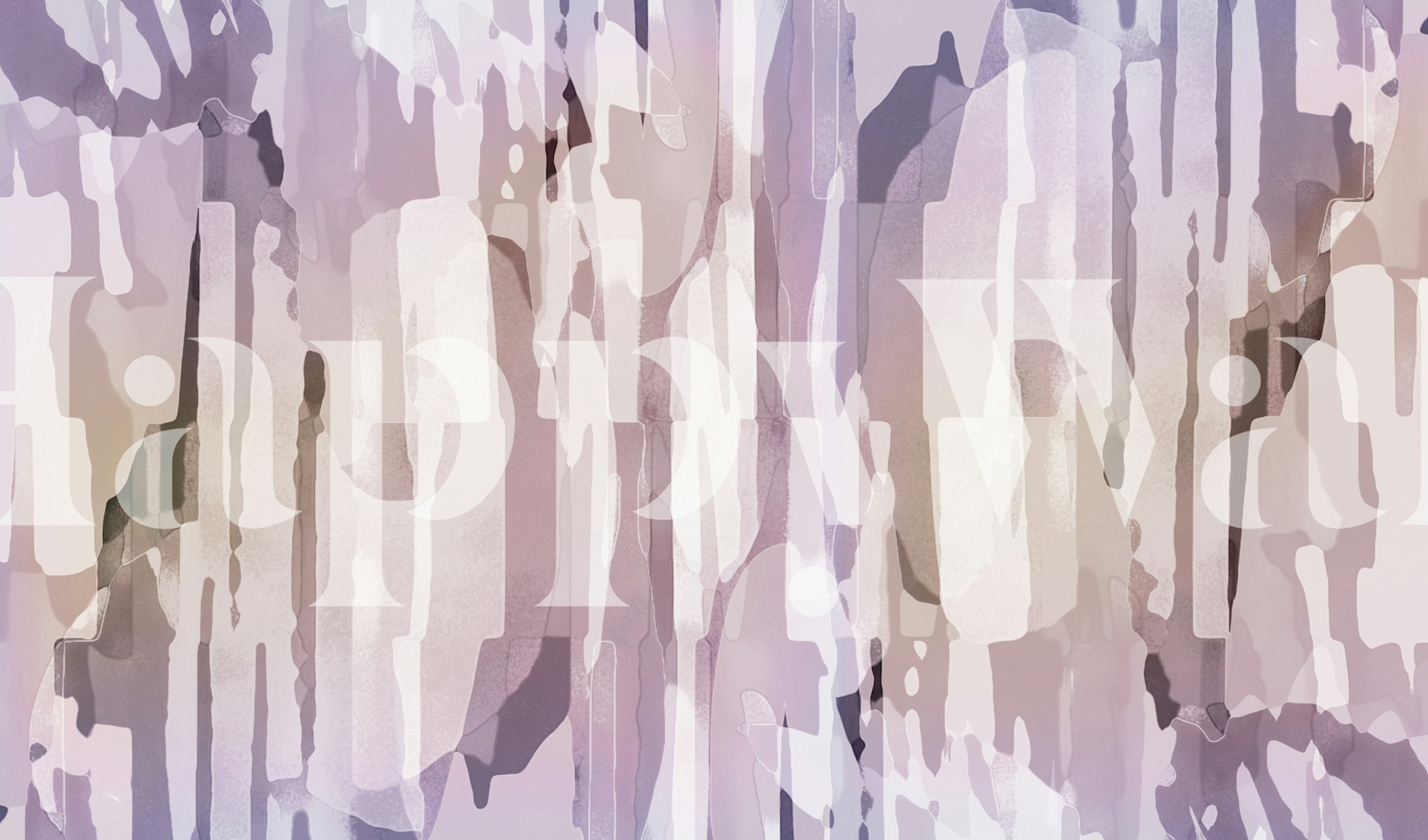 Midcentury Organic Pale Pastel tapet i ett rum